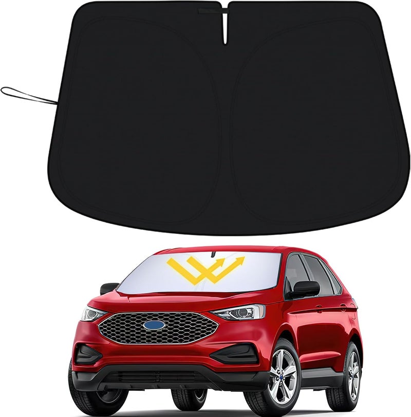 PIMCAR Windshield Sun Shade for 2015-2024 2025 Ford Edge SUV, Premium 310T Reflective Polyester, Foldable Heat Blocker-Beat Summer Heat & Keep Interior Cool - Image 1